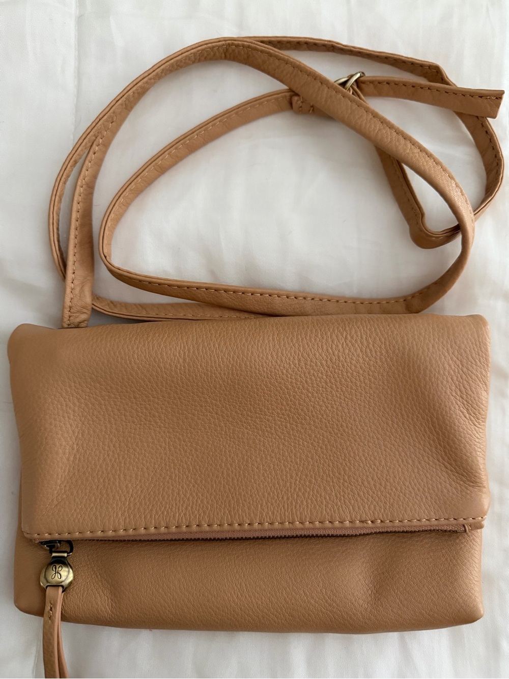 HOBO Pebbled Crossbody Bag in Light Brown